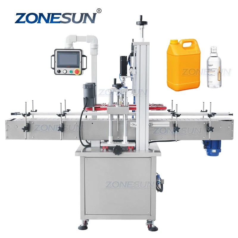 ZONESUN ZS-XG16F Automatic Plastic Lid F-style Gallon Jugs Lubricating Oil Bottle Cap Tightening Screw Capping Machines