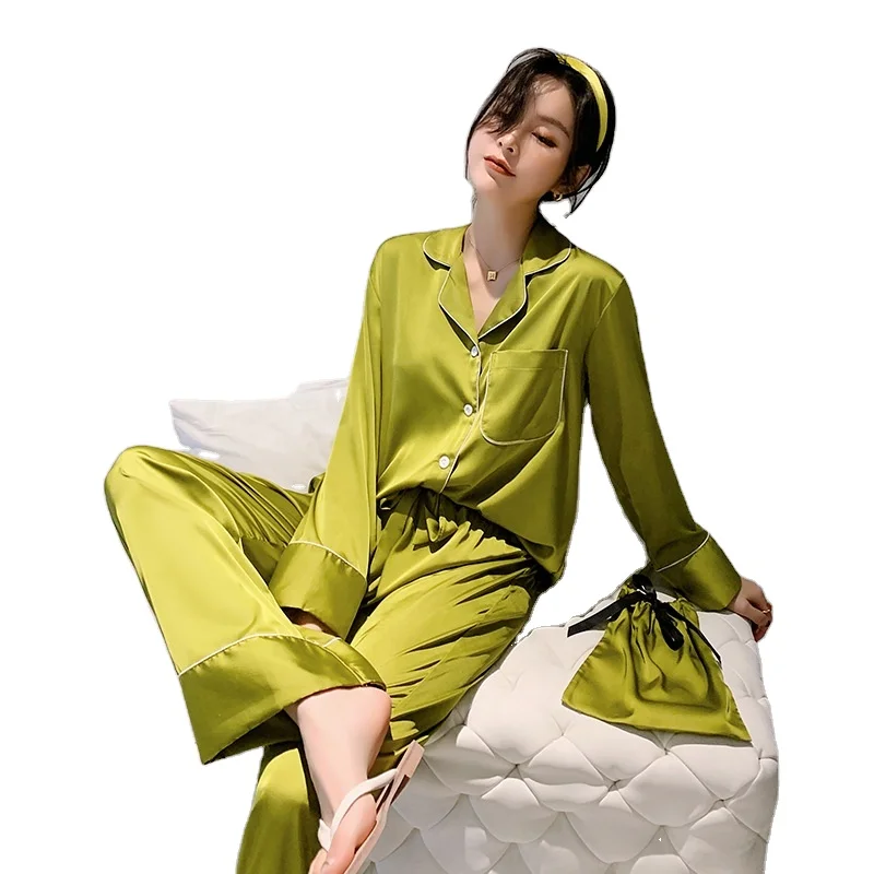 Sleepwear Supplier Satin Pajamas Women Long Sleeve Pyjamas Sleep Wear Sexy Women Polyester / Cotton Custom Private Label Fleece2