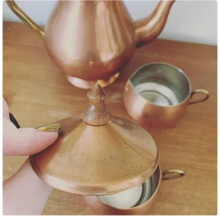 Винтажный EPNS золотой Латунный Чай Кофе Кава набор с 4 горшками Блестящий Золотой для сервировки подарков наборы на свадьбу фирменный домашний декор