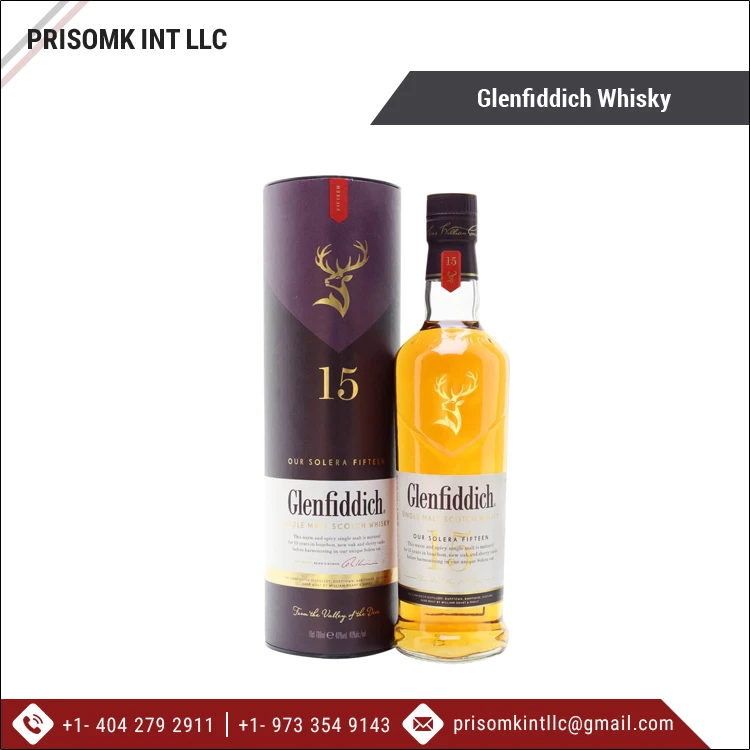 Bulk Quantity Exporter of Alcoholic Beverage 12 Year Old Glenfiddich Whisky/ Glenfiddich Single Malt Scotch Whisky