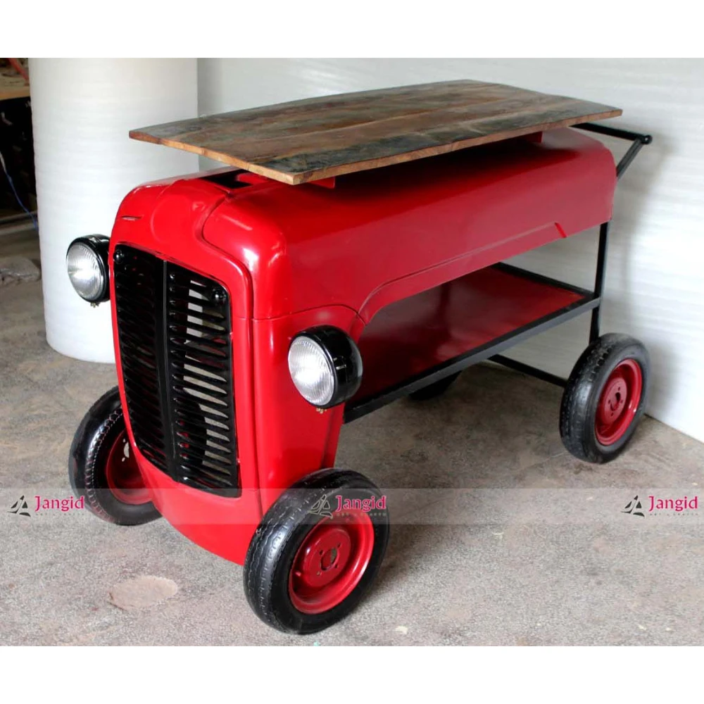 
Master Crafted Tractor Converted into Service Trolley cum Bar counter Table Indian handicrafts furniture export 