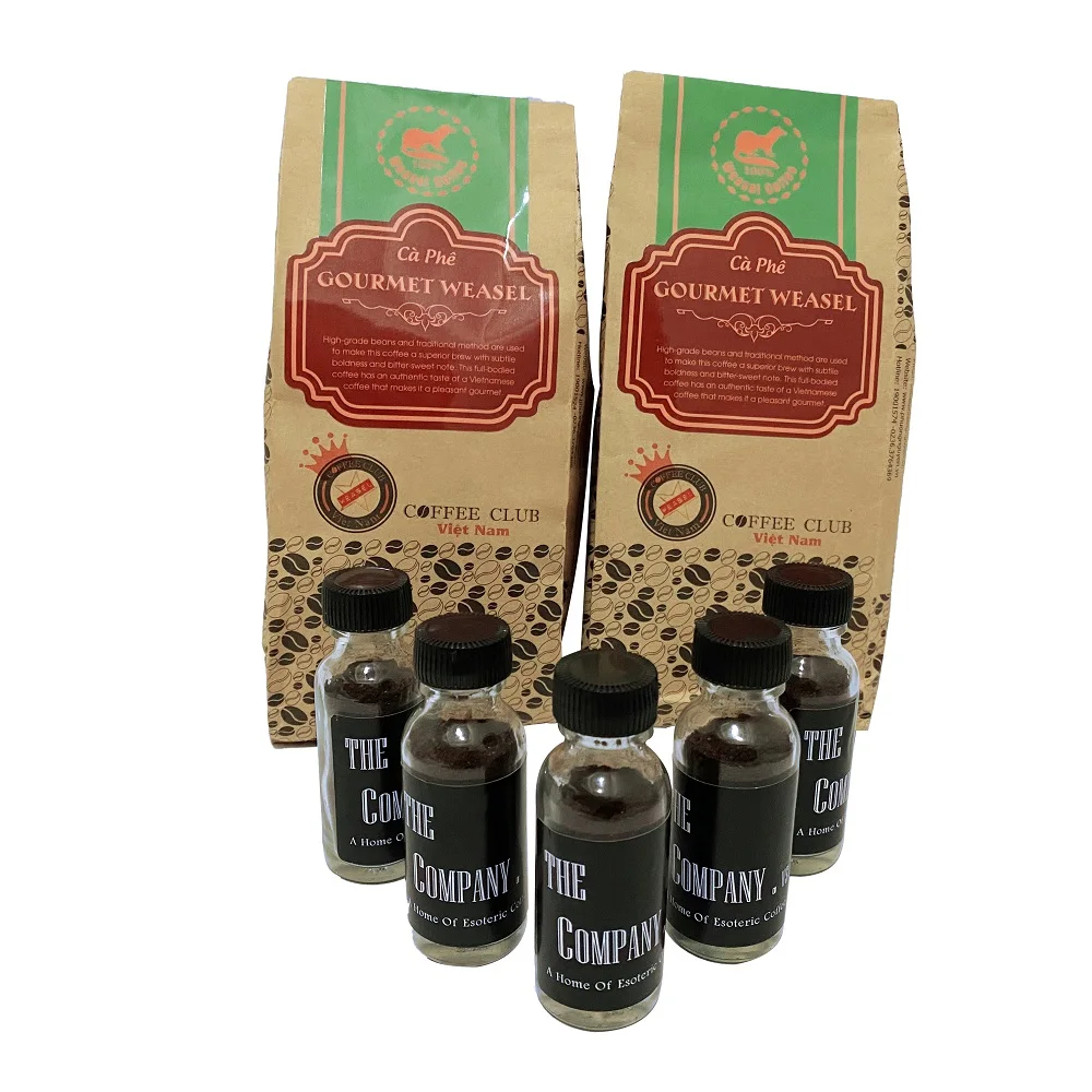 Hot Selling Tasty Gift Packaging Double Roast Arabica Mellow Vietnam Kopi Luwak Weasel Free Roam Ground Civet Coffee 200g