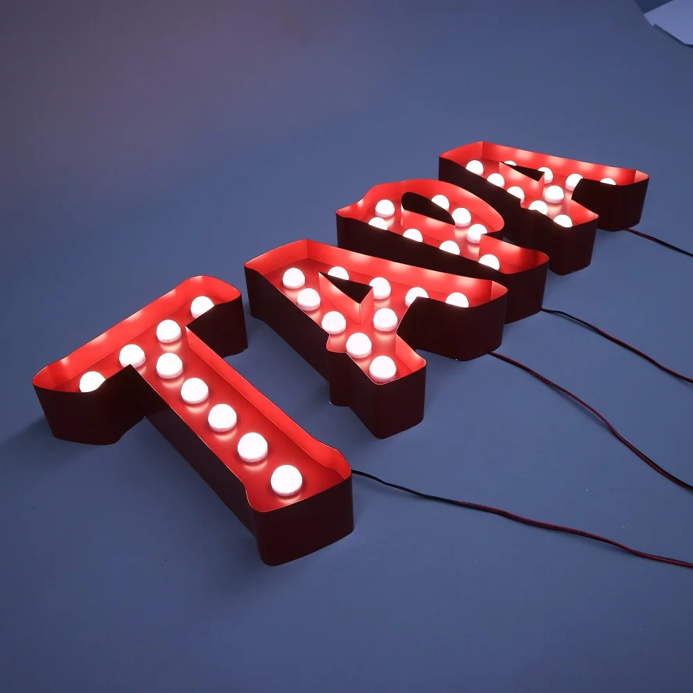 
1-5 Years Of Warranty Lighting Metal Marquee Letters 3D Led Letter Lights Bulbs Sign 