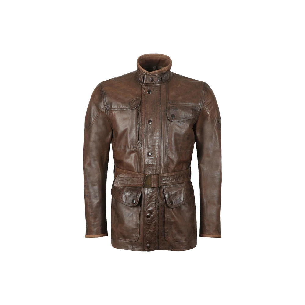 Темно-коричневая куртка-бомбер из натуральной кожи, Мужская модная куртка из овечьей кожи, мужская куртка-бомбер из овечьей кожи, оптовая продажа