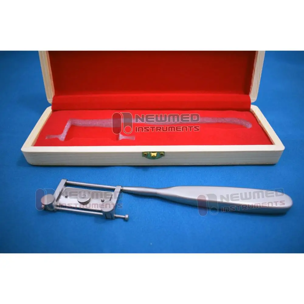 Silver Dermatome Skin Graft Knife With 10 Sterile Blades Packed in Wooden Box / Plastic Surgery Instruments Supplier