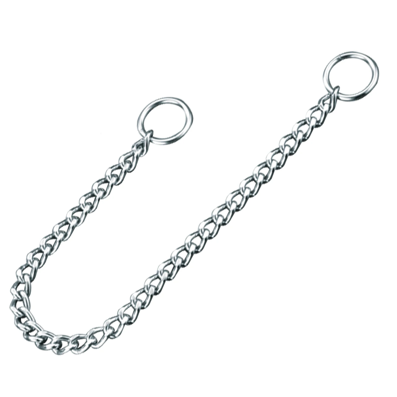 Durable Steel  Metal Welded Flat Link Dog Choke Chain Collar For Pet