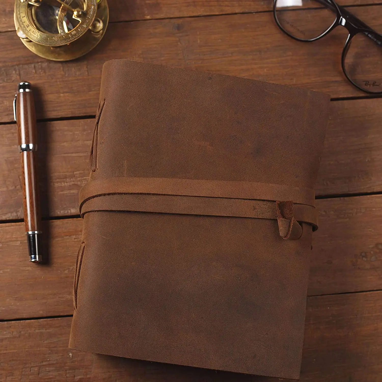 Handmade Antique Deckle Edge Paper - Leather Sketchbook - Book of Shadows Journal - Thick Journal - Vintage Journal