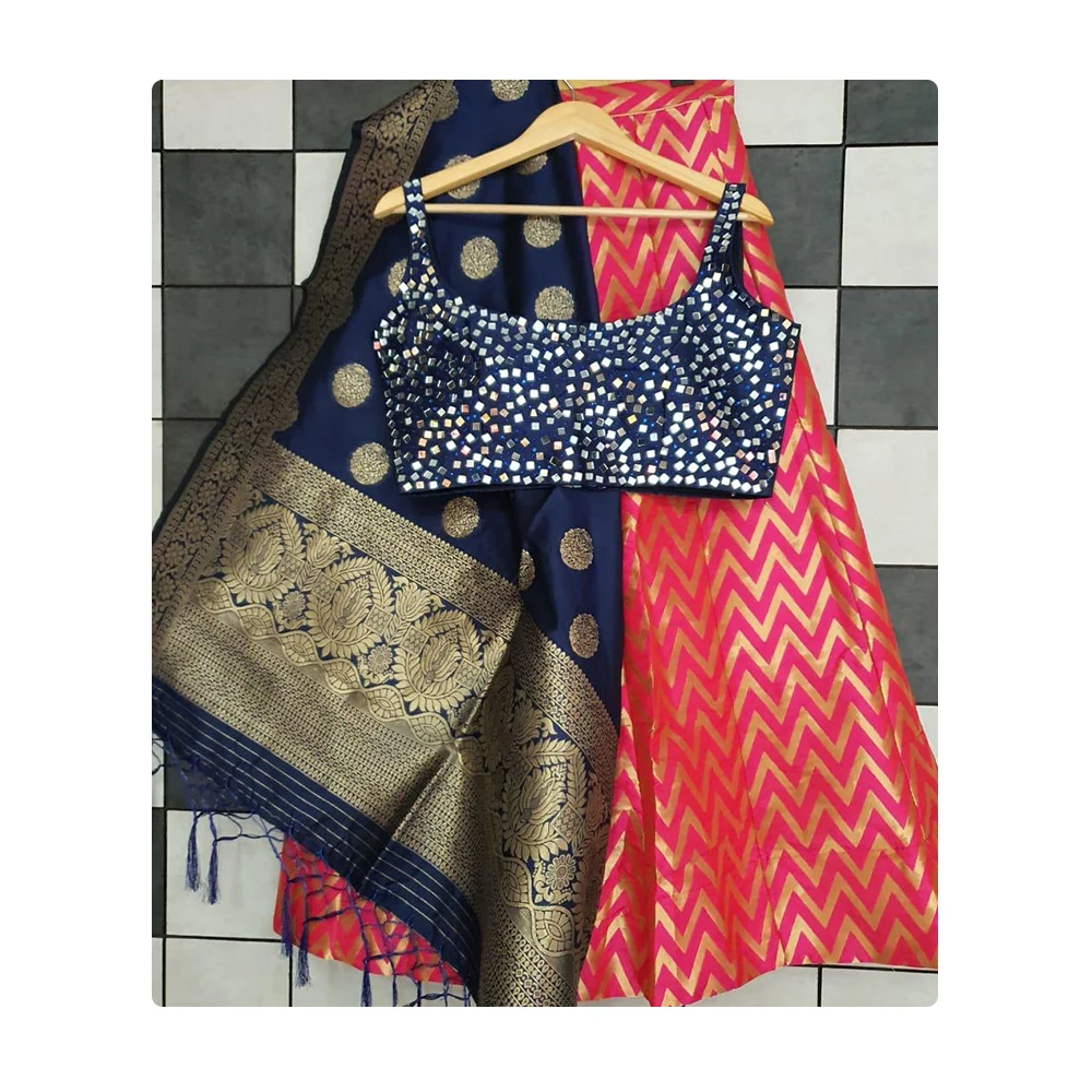 New Design Party Wear Lehenga with Margin on Both Sides Latest Party Wear Lehenga Choli Online Shopping