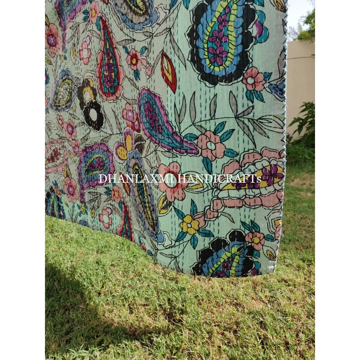 Индийское одеяло Kantha с цветочным принтом ручной работы красивое домашнее декоративное покрывало оптовая продажа из 100% хлопка