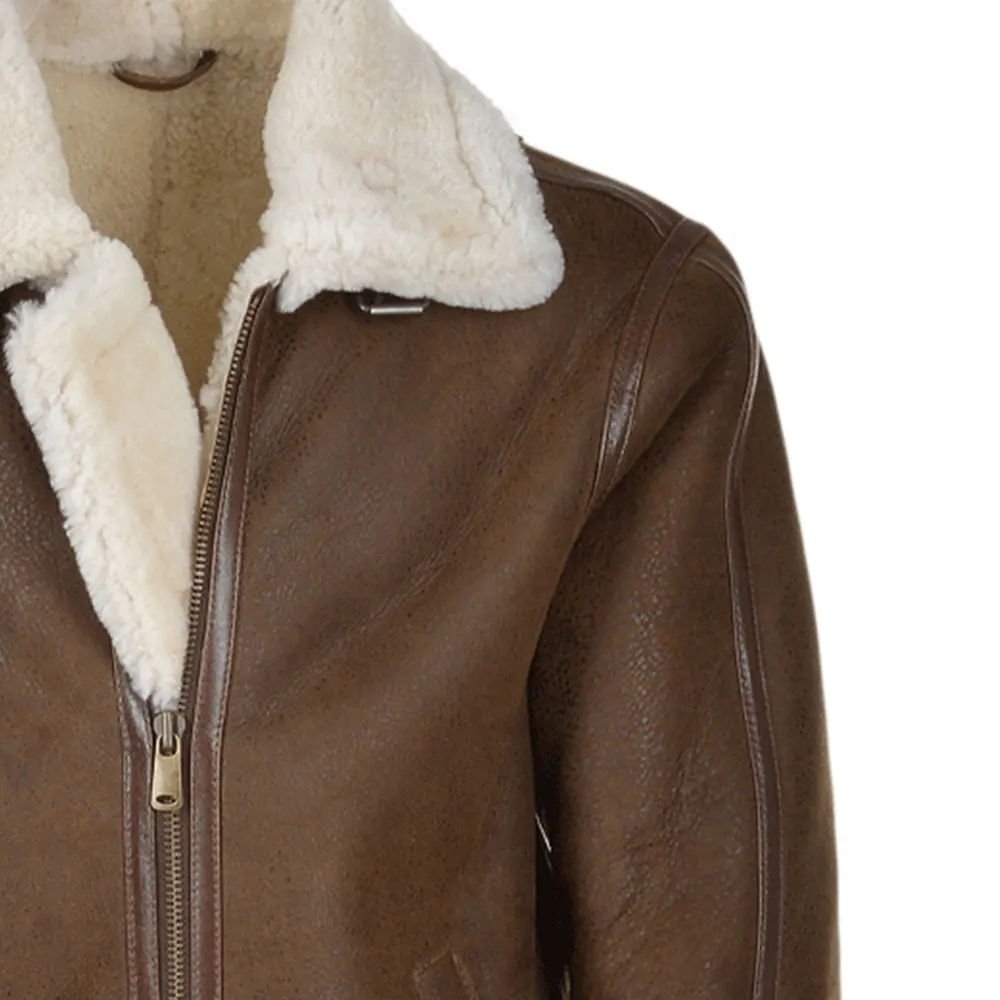 Мужская зимняя куртка из коричневой кожи с меховой овчиной/куртка из натуральной кожи с мехом овчины/Новейшая стильная куртка для мужчин