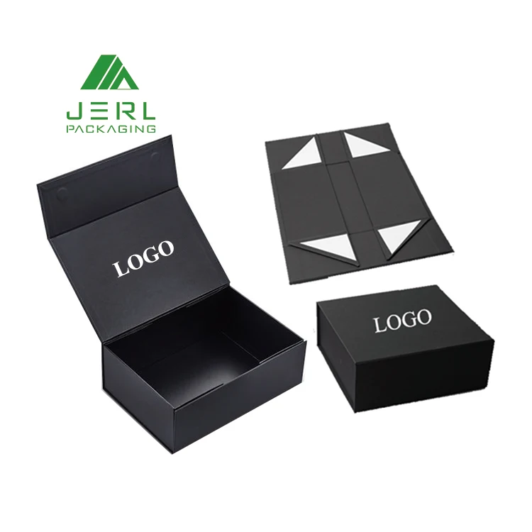 Custom Small Black Flat Fold Folding Cardboard Gift Boxes Cardboard Box