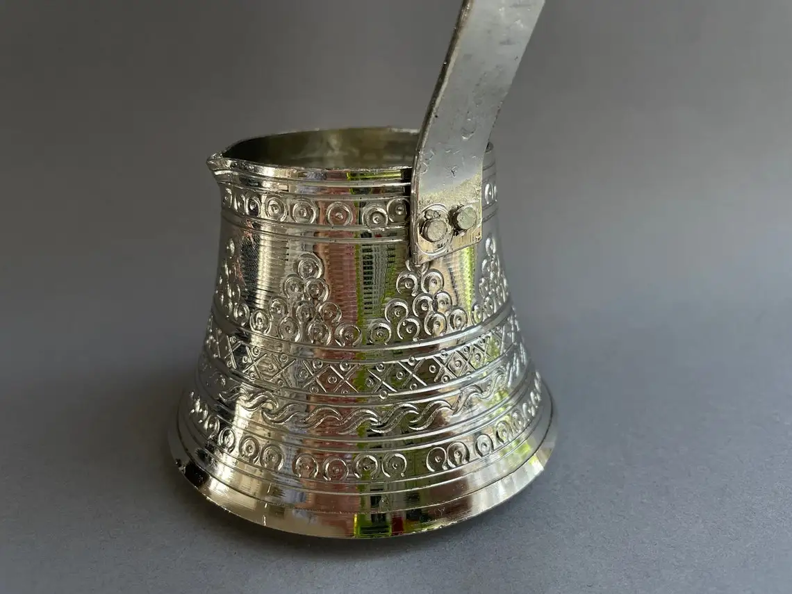 Латунная Турецкая Кофеварка CEZVE IBRIK Jezve Turka с деревянной ручкой для дома отеля и ресторана ручной работы