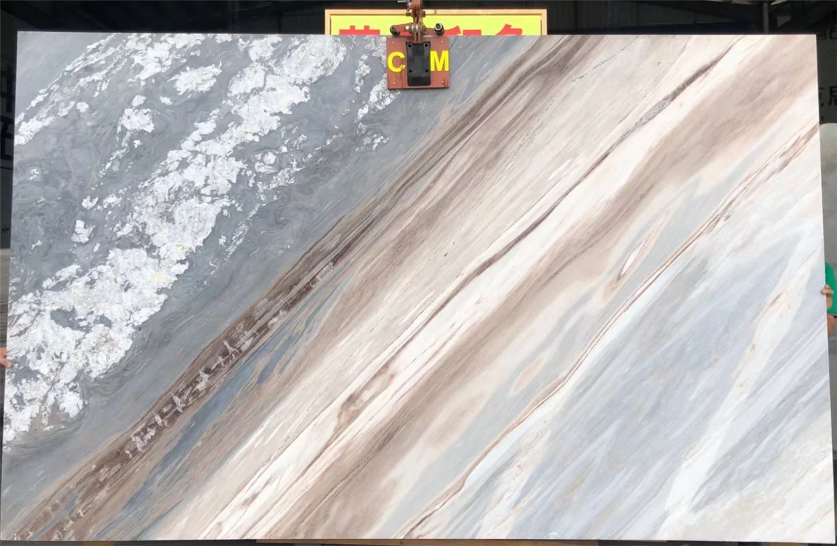 Customized Luxury Blue Sand Marble Palissandro Azzurro Blue Marble Tile For Interior Projects