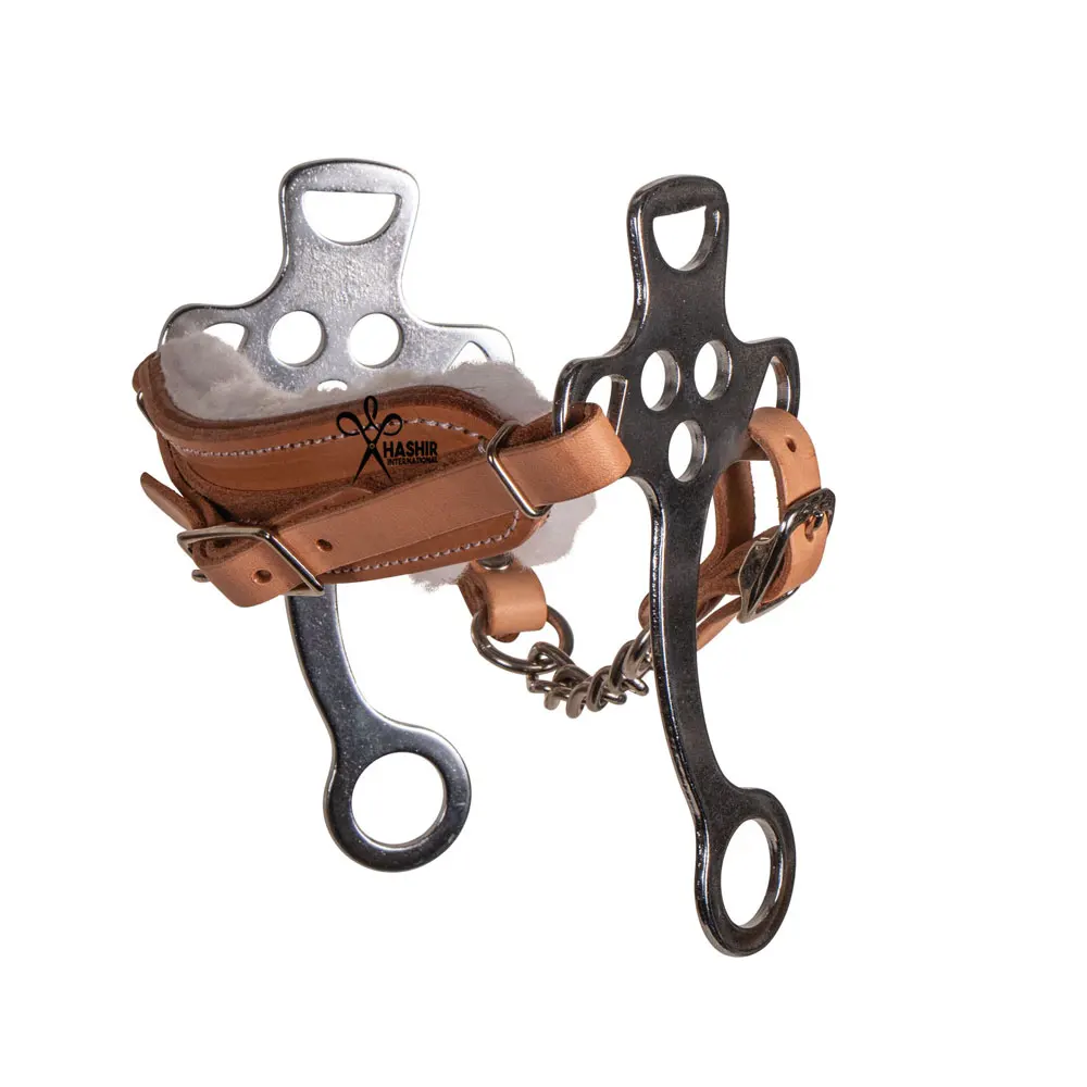 Custom Made Anatomic Leather Padded Hackamore Bit Soft Padding Stainless Steel Hackamore