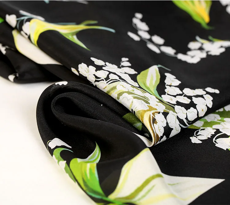 
Printed silk crepe cdc 100% silk fabric for dress/shirt/pajamas 