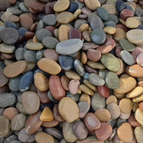 Wholesale Mixed natural flat round Color Polished & Unpolished wash River Pebble Stone For garden decoration pathway