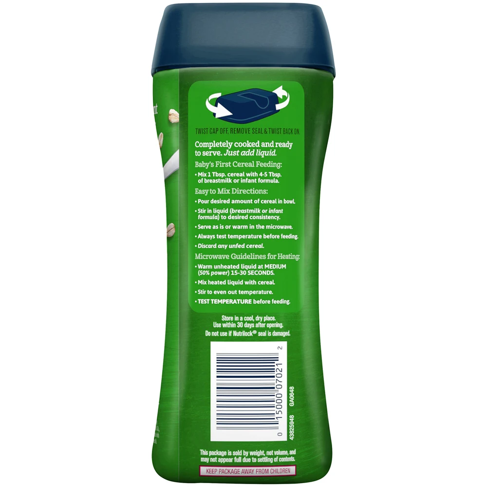 
Gerber, Organic Oatmeal, Single Grain Cereal 8 oz (227 g) 