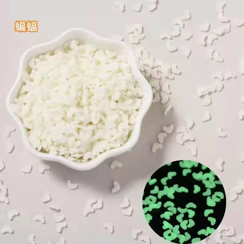 Wholesale 5mm 1000g glow in the dark    polymer clay  slice  sprinkles moon star heart  design for nail decoration