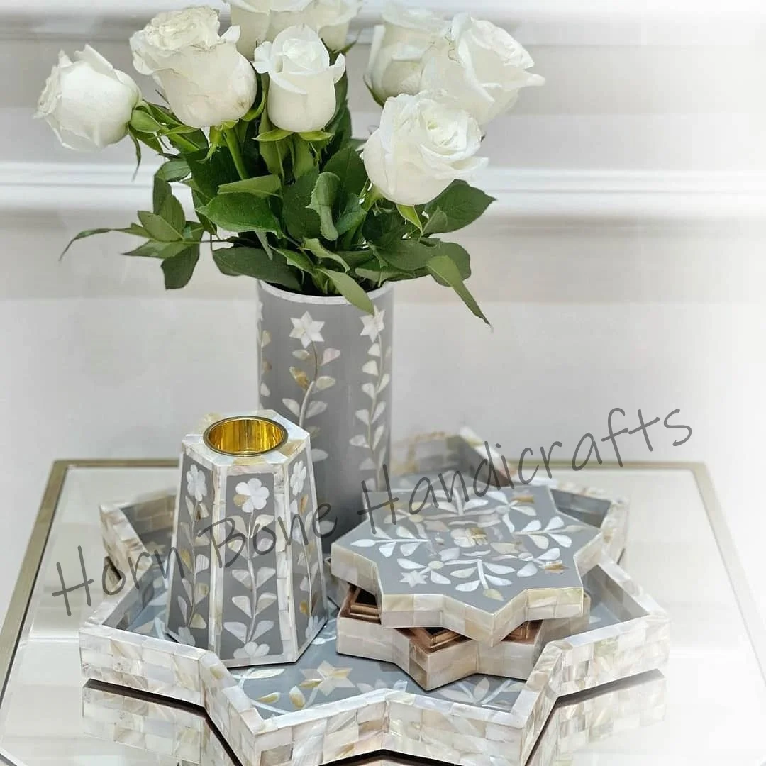 Handmade Mother of Pearl Inlay Bakhoor Incense Burner Set, Incense Mubkhar Oud Bakhoor Box and Burner Mubkhara UAE QATAR BAHRAIN