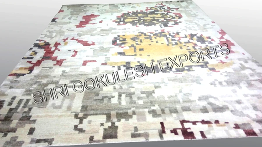 Hand Knotted Indo Nepali Customized Size Indian Traditional Decorative Carpets