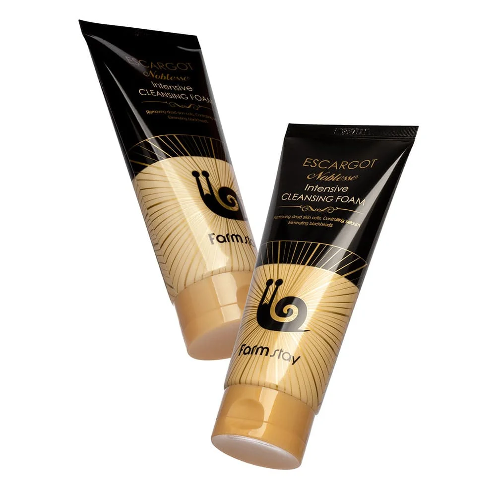 FARMSTAY ESCARGOT NOBLESSE INTENSIVE CLEANSING FOAM  - made in Korea Cosmetic - Pore Cleaner  DEEP CLEANSING Moisturizer