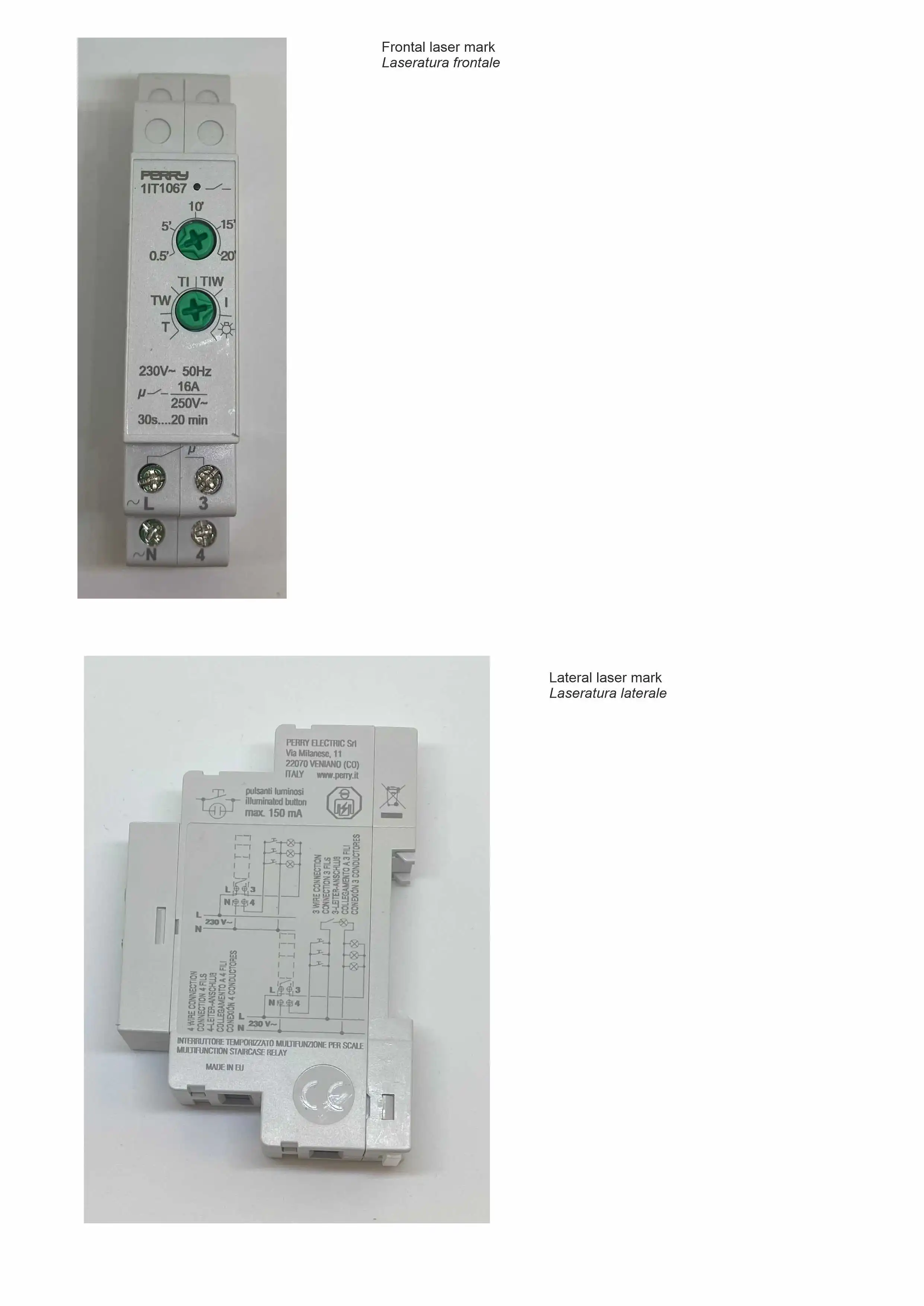 ITALIAN MULTIFUNCION STAIRCASE TIMER 1 DIN PERRY ELECTRIC