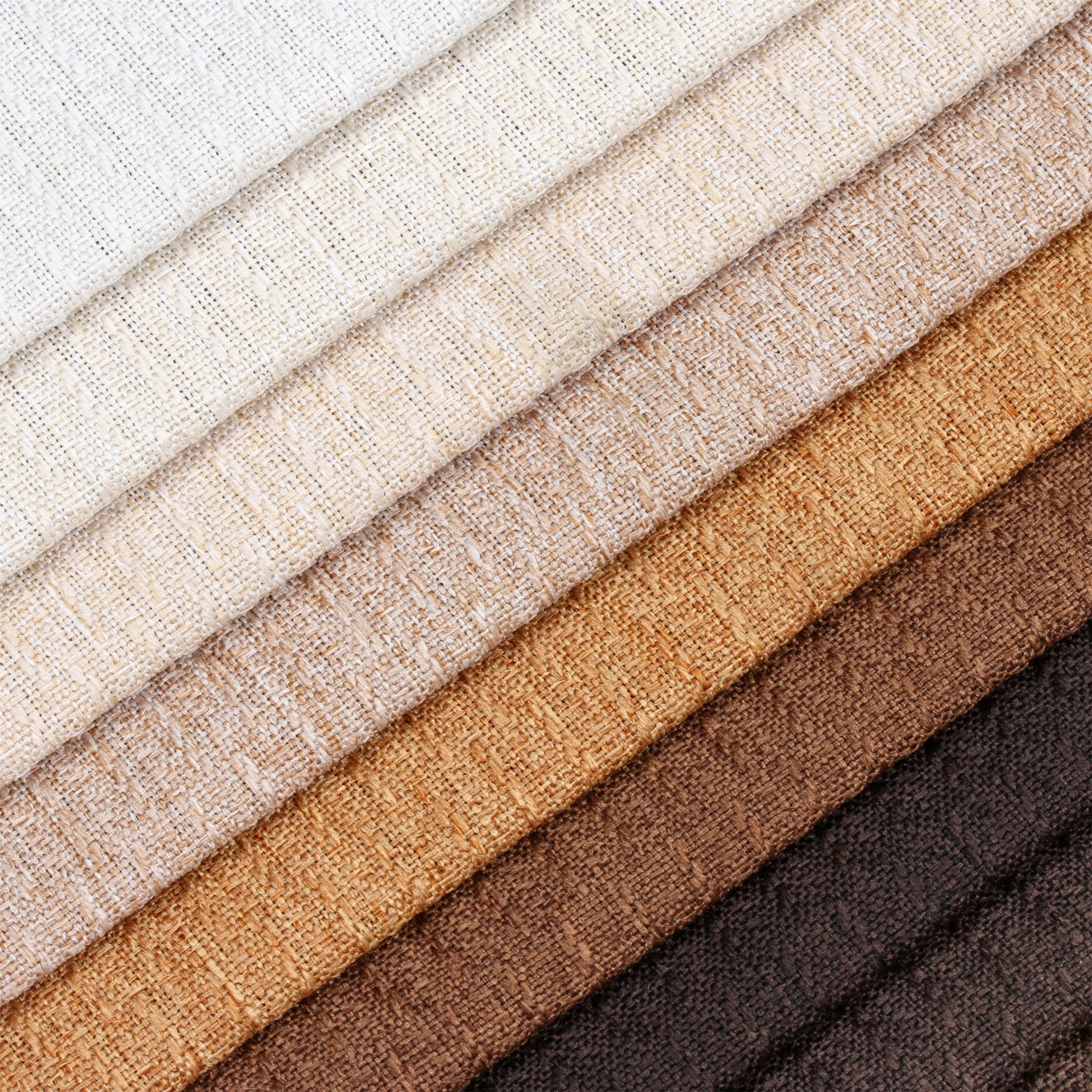 Upholstery Wholesale Fabric Supply Cheap Sofa Faux Linen Fabric Polyester Plain Fabric