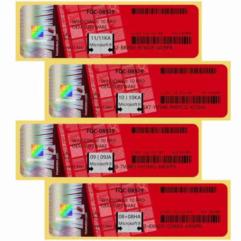 Windows 10 Pro COA New Red Sticker OEM