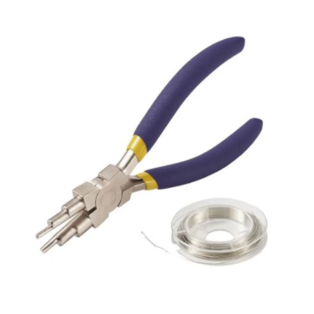 Professional Carbon Steel Round Nose Pliers with Copper Jewelry Wire DIY Jewelry Making Tools