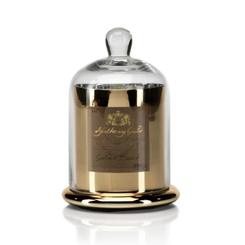 Luxurious wedding favors domed glod glass jar scented candle