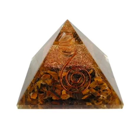 Spiritual Healing Crystals Natural  Tiger Eye Orgone Energy Stone  pyramids For Work Office Home Furnishings Gifts Ether Jewelry