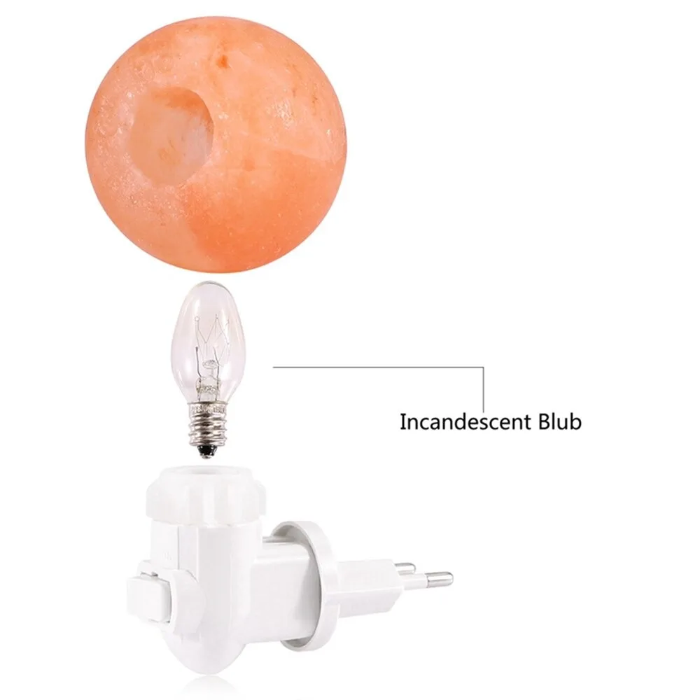 Настенный светильник ручной работы в форме сферы с плагином миниатюрный ночник из гималайской соли настенная лампа или круглой формы