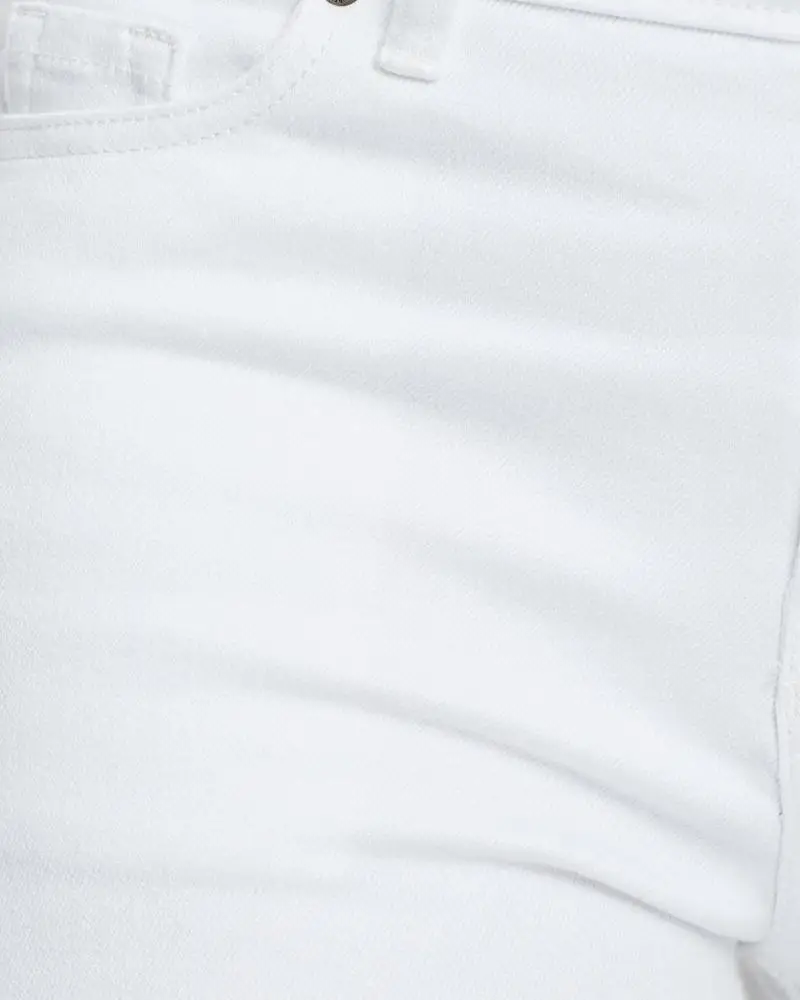 OEM/ODM Custom Logo Private Label Embroidery Cotton/Spandex Ladies Denim Jeans Crop Pants White Solid Wide Leg Jeans for Women