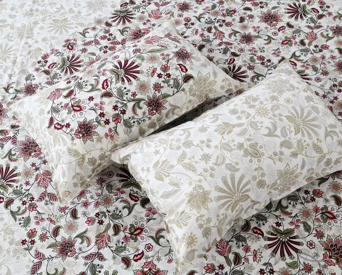 100% cotton printed bed sheets in pastel color  with matching pillow cases ideal for home furnishing stores