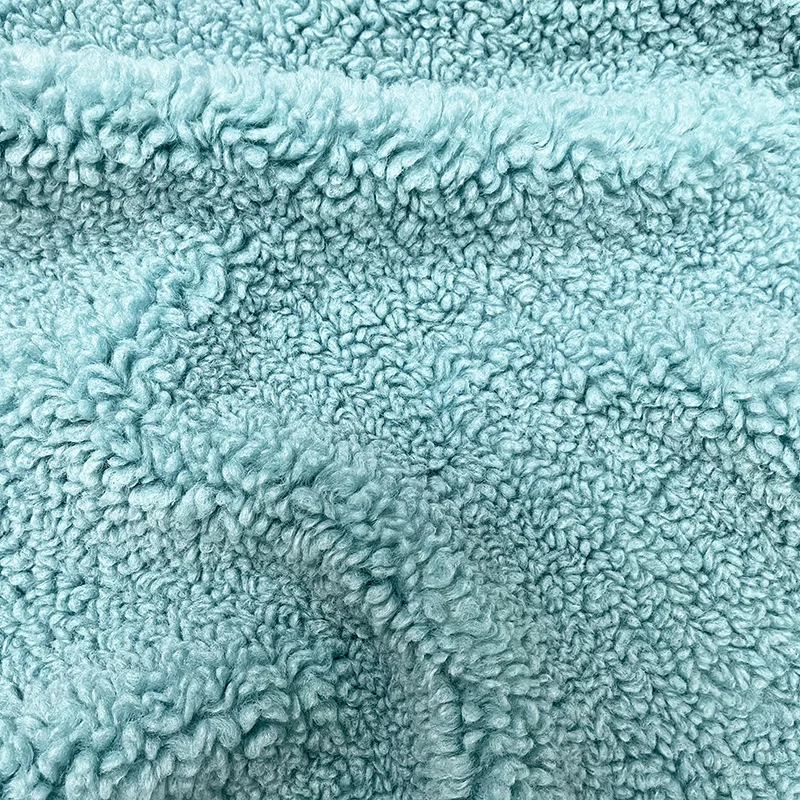 Thick knitting polyester wheat velvet grain cashmere lamb-like fashion coat plush toy fabric