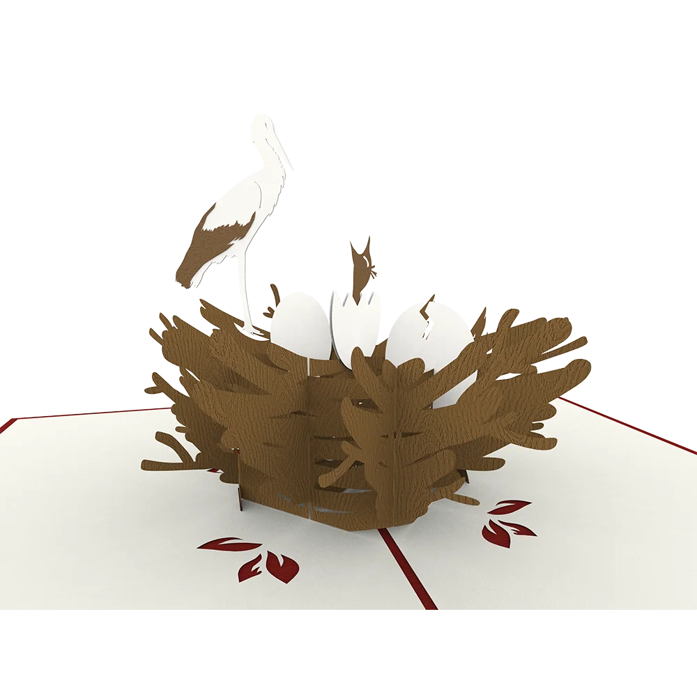 Stork & the Nest Love Animal 3D Pop up greeting cards Wholesale  Vietnam Handmade, Laser Cutting, customized design