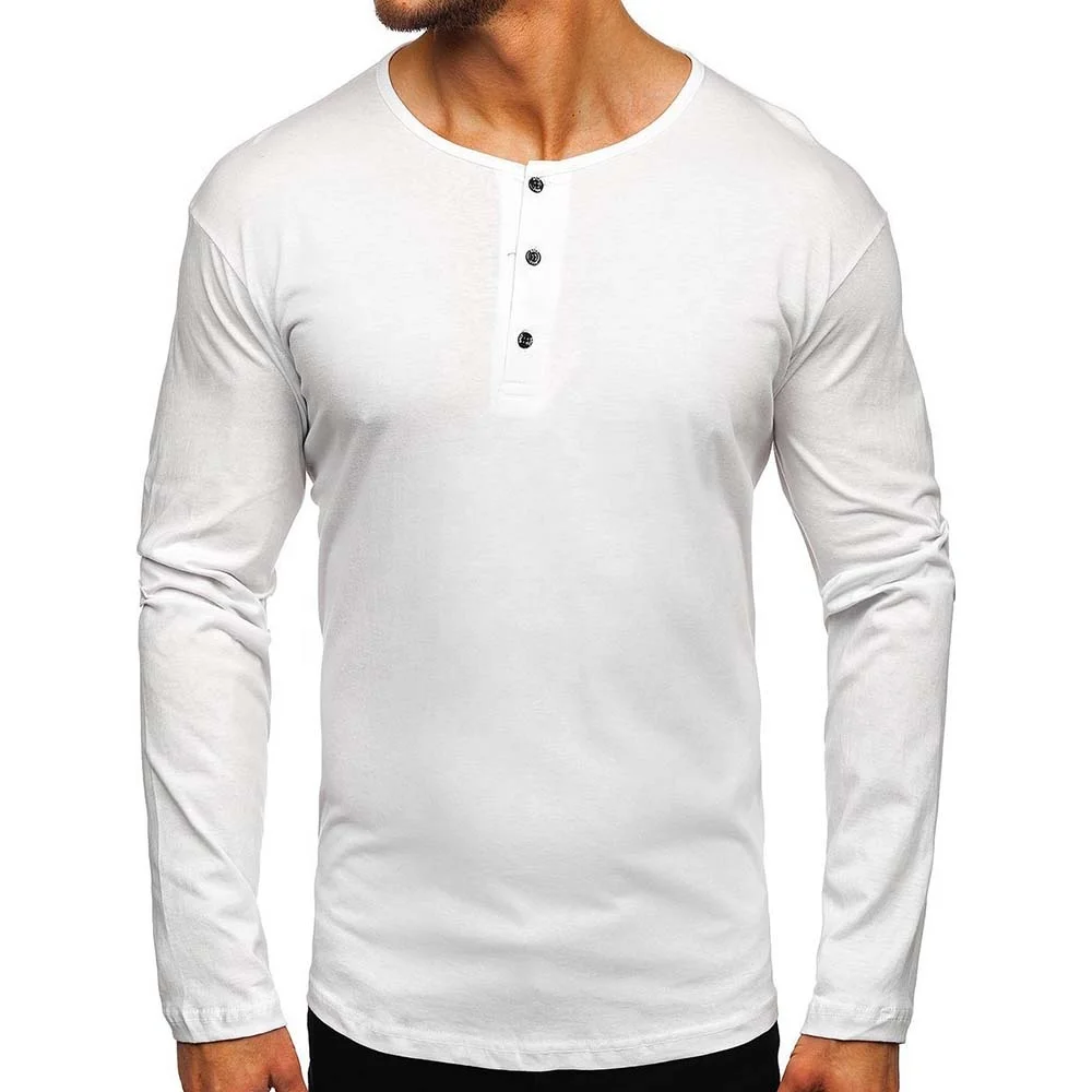 Apparel Processing Services For Men T Shirt Custom White Color Men Long Sleeve T Shirt Custom Plain Design  Men T Shirt