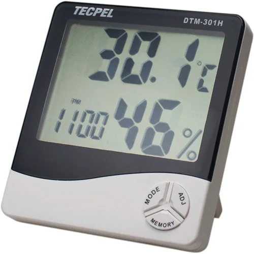 TECPEL DTM-301H Large Display / Time Display Household Temperature and Humidity Thermometer