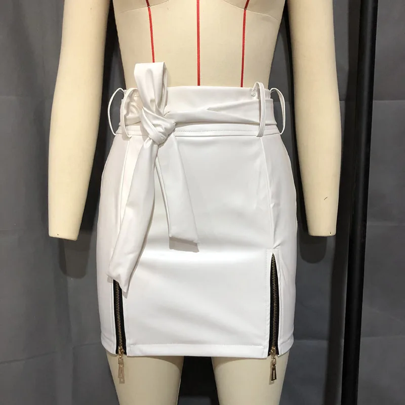  Новая юбка из искусственной кожи с высокой талией женское черное облегающее платье Повседневная Уличная одежда Короткие мини-юбки-карандаш полностью под заказ