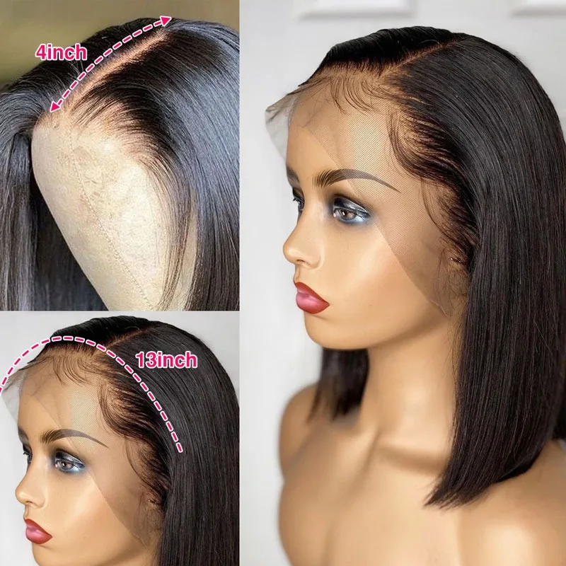 Wholesale Prices Virgin Cuticle Aligned Straight Glueless Peruvian Hair Full Lace Front Pixie Cut Short Human Hair Bob Wigs