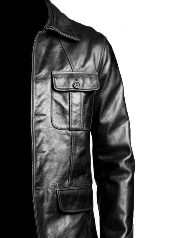 Mens Real Leather Jacket Military Style Real Vintage Leather Jackets