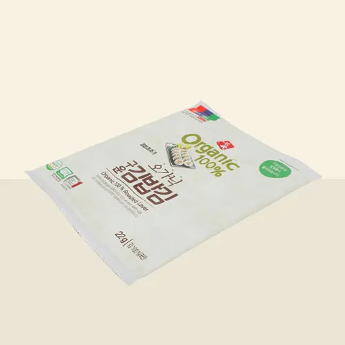 Органические жареные водоросли (полный лист), Сделано в Корее