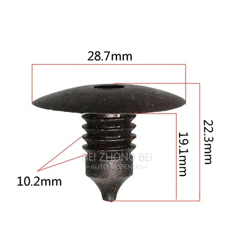 100pcs/bag 10mm Hole Plastic Auto Fastener Car Interior Decoration Roof Shield Retainers Clips for Mercedes Benz