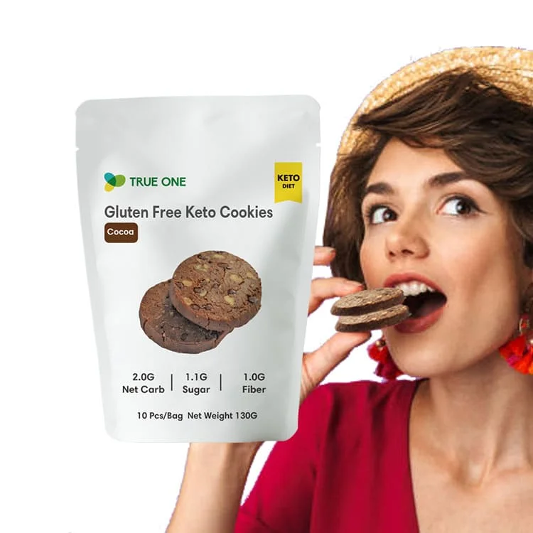 Gluten Free Low Net Carbs Slim Body Fat Burn Keto Snack Cocoa Diet Slim Biscuits And Cookies
