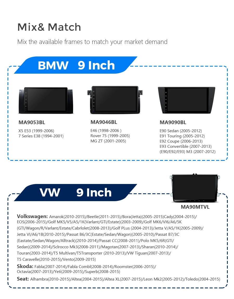 Universal Fit OEM 8259 9 inch Car Stereo Player with GPS Navigation Instant Rear Camera Support 1920*1080 AHD Camera