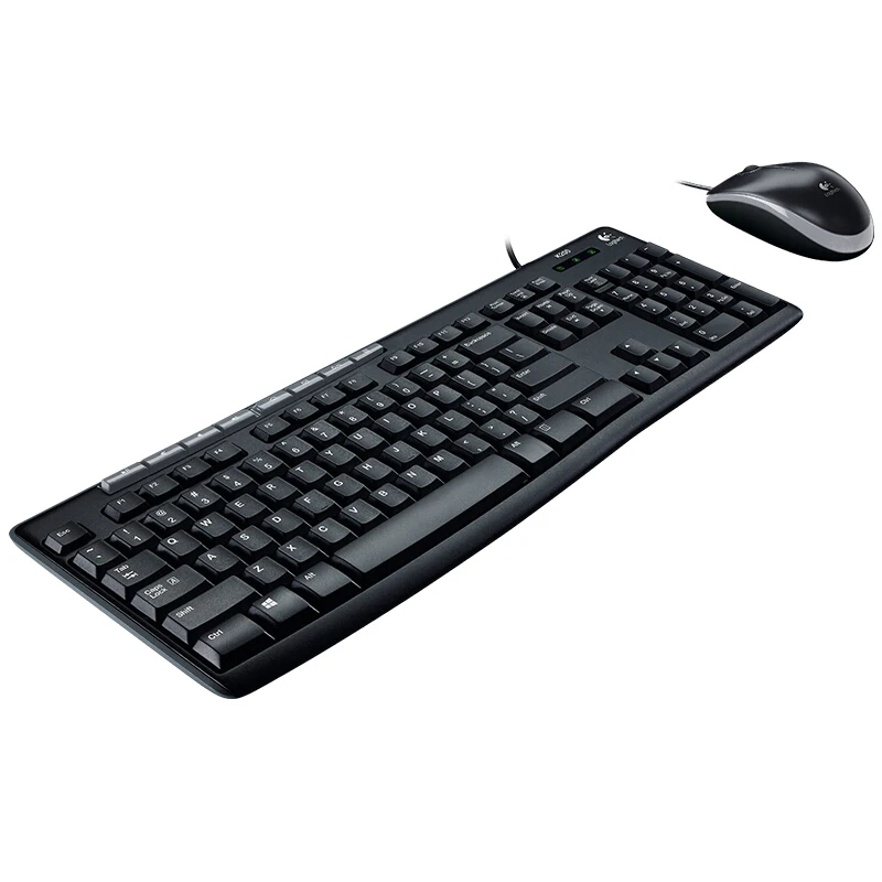 Комплект Logitech MK200 проводная мышь и клавиатура USB компьютерная мультимедийная черного цвета