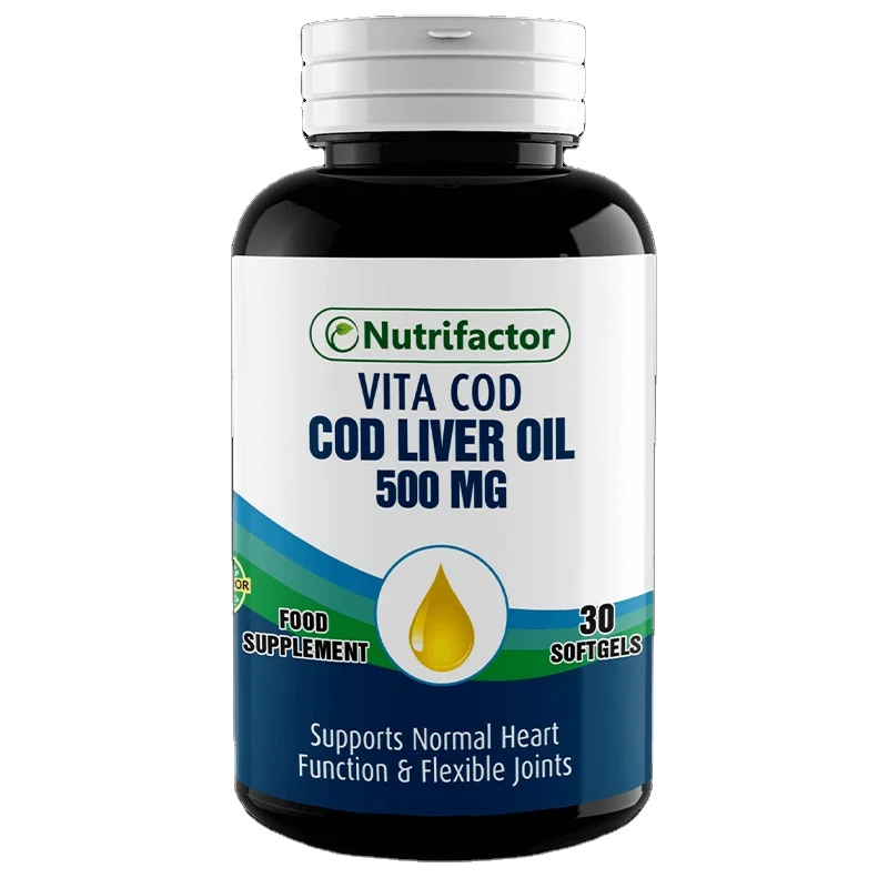 VITA-COD Cod Liver Oil Vitamin D Vitamin a to Support NORMAL Heart Functions and Flexible JOINTS Nutrifactor Food Supplements PK