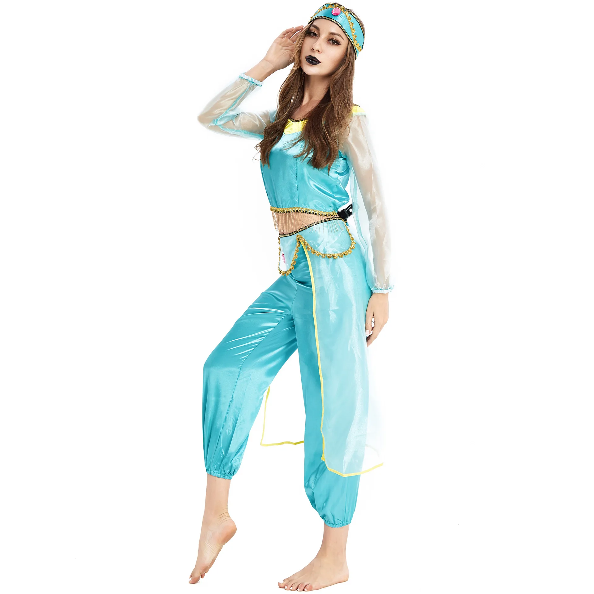 2021 Aladdin Magic Lamp Jasmine original Cheap Princess Sexy Womens Halloween Costume