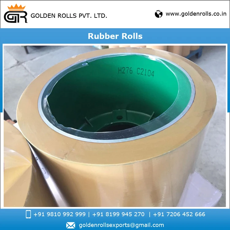Nitrile Butadiene Rubber / Food Grade Material Low Broken Rice Mill Rubber Coated 14 Inch Roller from Indian Supplier