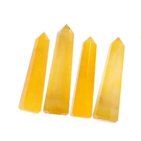 WHOLESALE NATURAL CRYSTAL  CRAFT STONE  YELLOW AVENTURINE TOWER POINT OBELISK WAND: GEMSTONE POINT TOWER